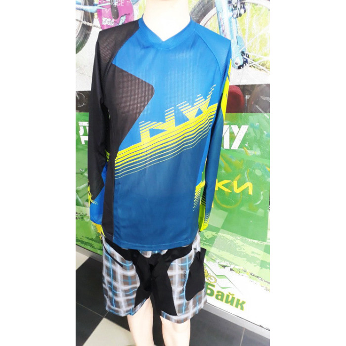 Велоджерсі Northwave Drop XL Jersey/LS на довгий рукав синій/чорний