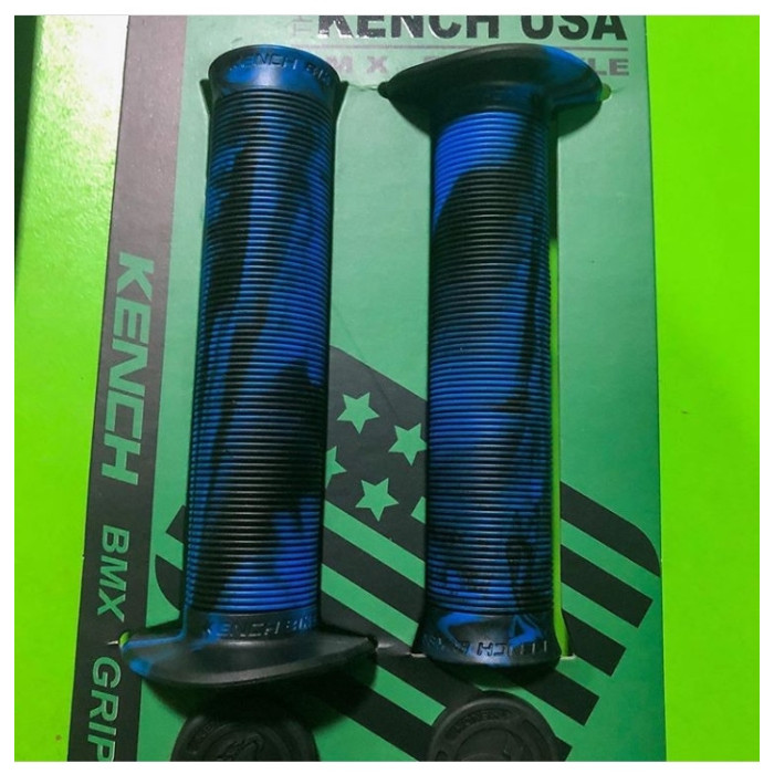 Гріпси Kench BMX KH-GP-01-mix з фланцями Чорний/синій Art KH-GP-01-MIX BLK-BLU