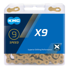 Ланцюг KMC X9 золотистий 9 швид. 114 ланок із замком