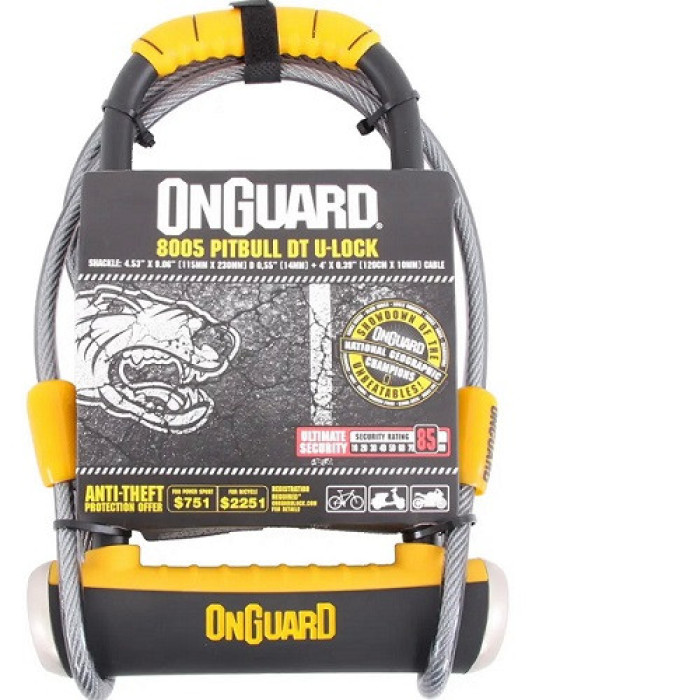 Велозамок OnGuard Pitbull TD 8005 U-подібний 115x230мм + трос 1200х10мм LCK-95-70