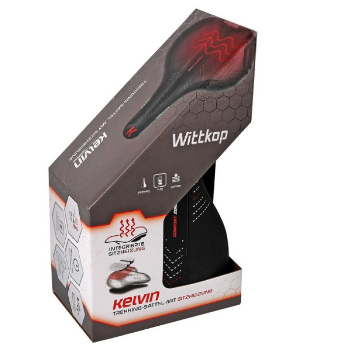 Сідло Wittkop Kelvin Trekking підігрів до 30°C (6 циклів) акумулятор Micro USB Art 996550000