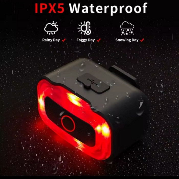 Велосипедна мигалка Natfire A07 Smart Bike USB C із дачиком гальм Art 99955789